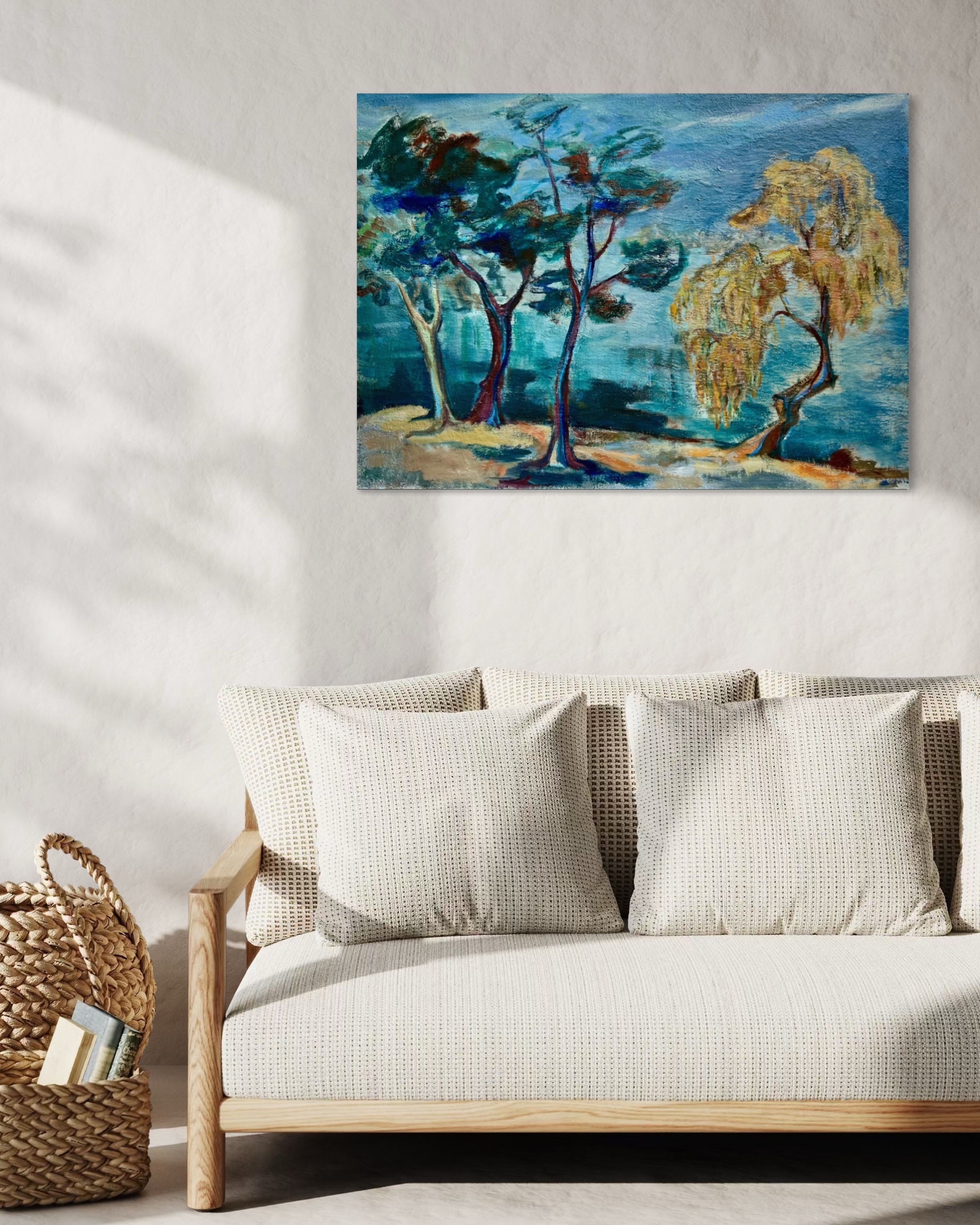 les-arbres-tableau-hahn-bleu tableau arbres Elisabeth Hahn