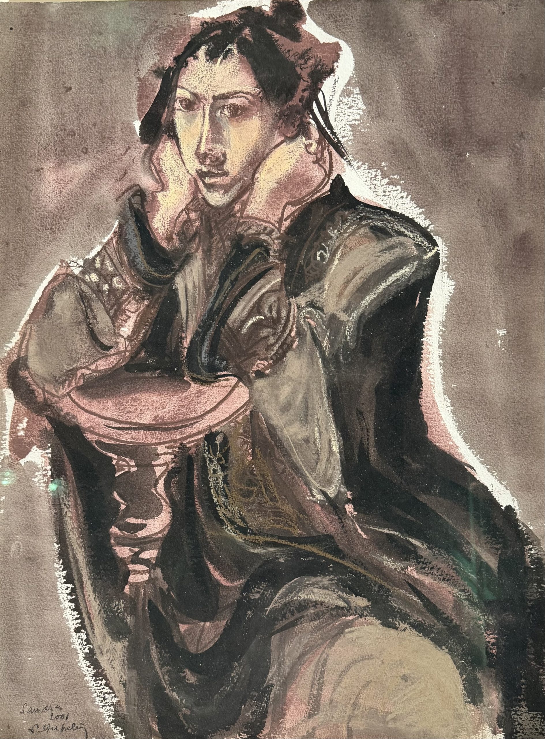 stephane-herbelin-femme-accoudee-visage-pose-dans-les-mains-aquarelle-pastel.jpg